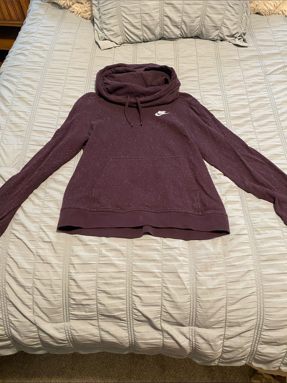 Nike Maroon Speckled Cowl-Neck Pullover Hoodie